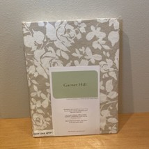 Garnet Hill Linen Cotton Queen Fitted Sheet Tan Ivory Leaves NIP - $60.83