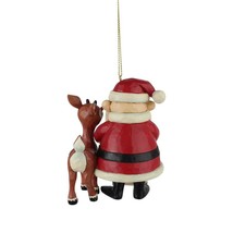 Jim Shore Rudolph Christmas Ornament Hanging Santa with Christmas List 3.5" High image 2