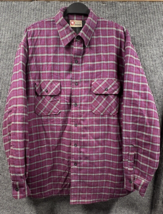 Sports Afield Shirt Jacket Mens XL Red Plaid Flannel Quilted Lined Long ... - £20.16 GBP