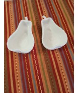 Vintage 1950&#39;s HAZEL ATLAS Pear Shaped Dish White MILK GLASS with Fruit ... - $169.35 MXN