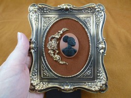 CFA20-2) FRAMED CAMEO African American Woman Victorian brass desk shelf wall art - £47.06 GBP