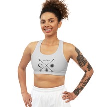Seamless Sports Bra with Unique Nature-Inspired Symbol Design - £31.59 GBP