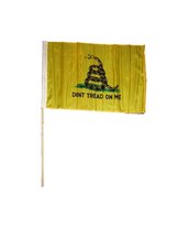 AES 2x3 Gadsden Yellow Culpepper Clulpeper Don&#39;t Tread On Me Wooden Stick Flag 2 - £6.24 GBP