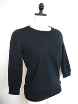 J. Crew Fine 100% Merino Wool Halle Sweater S Black Pullover Classic 93577 - £17.29 GBP