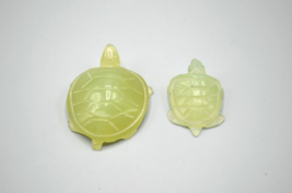 Green Stone Turtle Figurine Hand Carved Tortoise Jade Serpentine 16g 50g Lot - £38.65 GBP