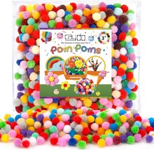 500 Pieces 1cm Pom Poms 20 Colors Mini Pom Poms Crafts for Kids Art Crea... - £19.87 GBP
