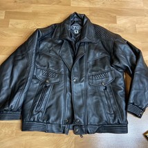 mens TU black faux leather jacket  Coat Size Medium - $29.70