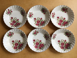 Six (6) Rosewood Alpine White Ironstone Floral Motiv Fruit Bowls Made in England - $34.14