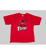 Rare Elvira Mistress Of The Dark Goth &quot;I Wont Bite&quot; Red SS T-Shirt Size XL  - $84.69 CAD