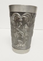 Rein Zinn Pewter Mug Cup Glass Medieval Birds Dragon Scene Moose 4 5/8&quot; ... - $29.81
