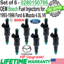 Genuine 6Pcs Bosch HP Upgrade Fuel Injectors for 1993-1996 Ford &amp; Mazda 4.0L V6 - £121.01 GBP