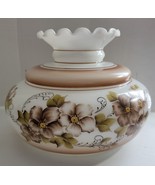 Vintage White Milk Glass Painted Flowers Table Banquet Oil Lamp Light Shade - $723.13 MXN