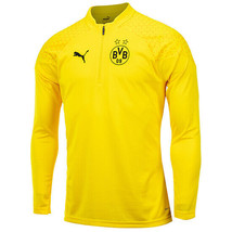 Puma BVB Training 1/4 Zip Top Men&#39;s Soccer T-Shirt Football Top NWT 771816-01 - £71.97 GBP