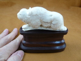 (yak-5) Albino Tibetan Yak of shed ANTLER figurine Bali detailed carving... - $129.73