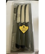 6-Piece Serrated Steak Knife Set 4-inch Stainless Steel Blades Black Handle - $529.04 MXN