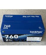 GENUINE - BROTHER TN760  2-PACK BLACK TONER CARTRIDGES NEW - $123.74