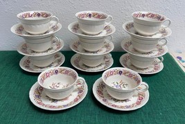 Set of 11 Wedgwood CORNFLOWER Cups &amp; Saucers Made in England - £78.62 GBP