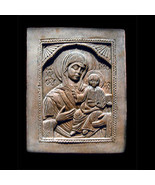 Virgin Mary and Baby Jesus Christian Icon plaque Sculpture Replica Repro... - $38.61