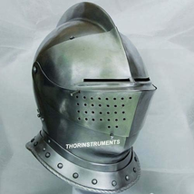 Medieval Knight Tournament Close Armor Helmet Replica Halloween Role Play Gift R - £128.57 GBP