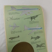 Vintage Airplane Poster 1960s Printed Italy Metallic Ink 10x39 inches FLAW - $9.75