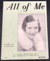 1931 All of Me by Seymour Simons &amp; Gerald Marks Sheet Music w/ Alice Joy - £7.63 GBP