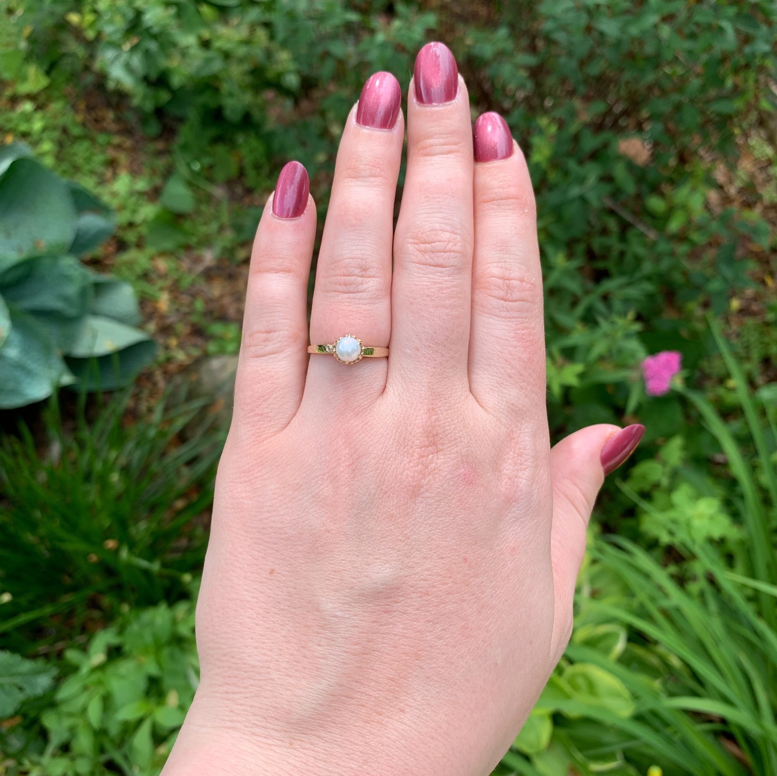 10k Yellow Gold Victorian 5.5mm Pearl Ring Size 6.75 Jewelry (#J7469) Item image 5