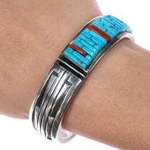 6 1/8&quot; Pete Sierra Navajo sterling cobblestone turquoise cuff bracelet - £842.83 GBP