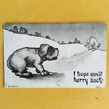 Early Comic Postcard F. A. Moss PuppiesI Hope You&#39;ll Hurry Back! - £4.63 GBP