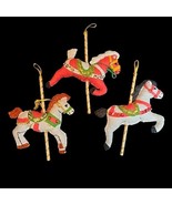 VTG Felt Jeweled Sequined Christmas Ornaments Set of 3 Carousel Horses - €42,90 EUR VTG Felt Jeweled Sequined Christmas Ornaments Set of 3 Carousel Horses - €42,90 EUR