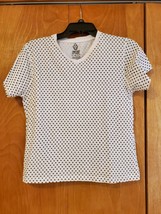 Swiss Cross Shirt Girls Sz XL Womens Small White Short Sleeve Shirt Blac... - £7.81 GBP