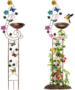 57&quot; Height Metal Bird Bath with Trellis for Outdoor, Vintage Decorative ... - $42.92