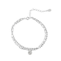 XIYANIKESilver Color 2020 New Double Layer Lucky Round Brand Bracelet Simple Fas - £9.70 GBP