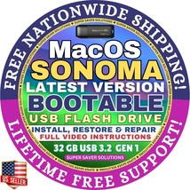 Mac Os Sonoma 14.7 Bootable Usb Install, Repair, Restore, Video Guide, Fast Ship - $11.99