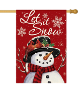 AVOIN Colorlife Let It Snow Snowman Snowflake Christmas House Flag 28X40... - £17.97 GBP