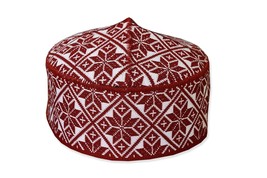 Men&#39;s Namaz Cap Sufi Muslim Namaz Topi/Prayer Cap White &amp; Maroon Size M ... - £19.82 GBP