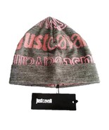 JUST CAVALLI Branded PINK / GREY Hat BEANIE Made in Italy - ONE SIZE Fre... - £94.91 GBP