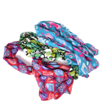 3 Women&#39;s Colorful Scarfs Clovers Hearts &amp; Squares - £7.12 GBP