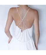 Pearl body chain body jewelry body chain chest chain gold color silver c... - $13.50