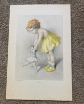 The First Step Art Print By Bessie Pease Gutman Little Girl Walking Her Doll Art - £23.59 GBP