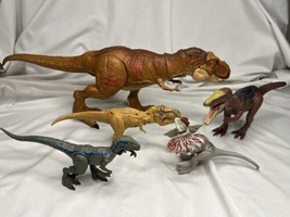 Mattel Jurassic Park World Dinosaur Lot Tyrannosaurs Velociraptor Dilophosaurus - £19.78 GBP
