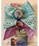 Disney Frozen Anna &amp; Elsa Sequin Elastic Hair Bows - 2 Pieces - Ponytail... - £4.67 GBP