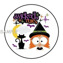 30 Wicked Cute Halloween Envelope Seals Labels Stickers 1.5&quot; Round Witch Favors - £6.00 GBP
