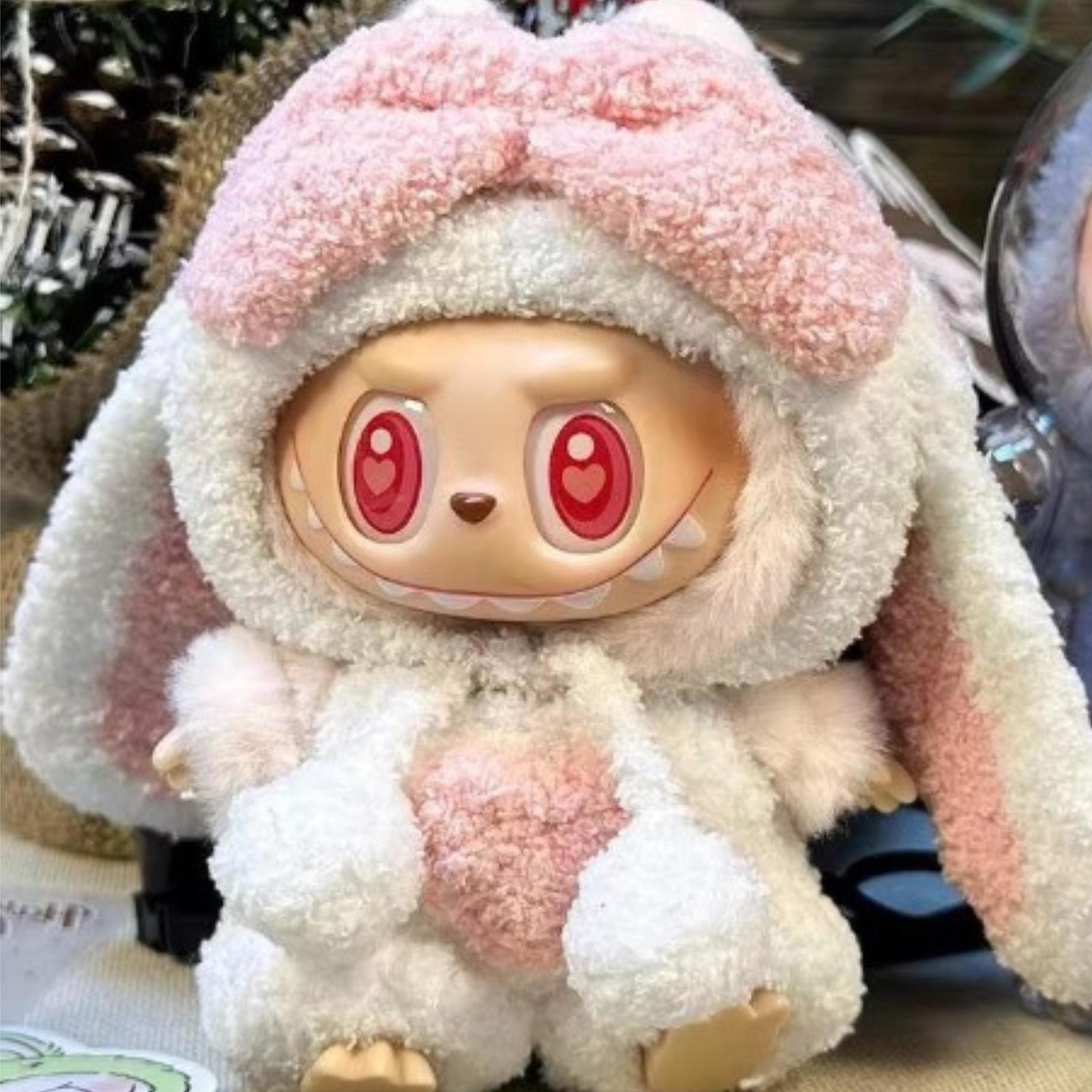 Adorable Pink Rabbit Outfit for Labubu Doll, Bunny Costume for Labubu, P... - $20.90