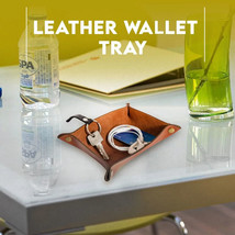 Leather Valet Tray Bedside Storage Tray Catchall Organizer Dresser Valet Tray - £16.43 GBP