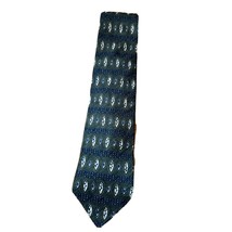 Studio by Fumagalli&#39;s Vintage Men’s Green Blue geometric silk necktie - £9.57 GBP