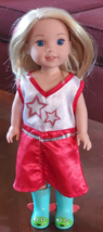 American Girl Wellie Wishers Camille Doll 14.5&quot; Blonde Hair &amp; Blue Eyes DNJ71 - £23.36 GBP