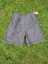 Vintage 80-90s  F.Shay of Boston grey wool hi waist Cullote shorts up to... - $35.63