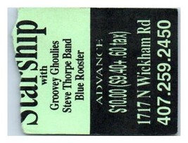 Starship Concert Ticket Stub Novembre 18 1993 Melbourne Floride - $34.63