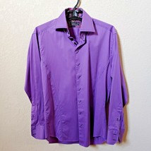 Deluxe Collection | Men's Purple Long sleeve Button down Casual Shirt | Sz. 3 image 3