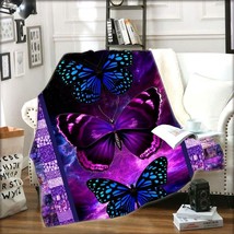Ultra Soft Butterfly Theme Blanket For Children And Adults Microfiber Plush - £34.49 GBP